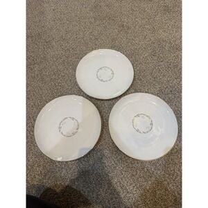 VTG Kaysons Fine China Golden Fantasy Dinner Plates White Gold Trim Set of 3